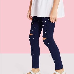 GIRLS PEARL BEADING PANTS